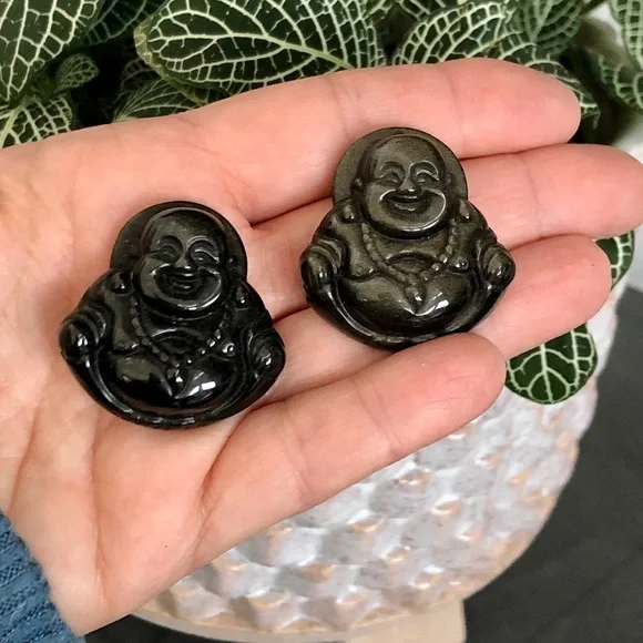 Golden Obsidian Budha Pendant NWT - Picture 3 of 3